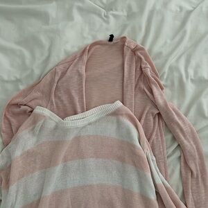 BUNDLE - Light Pink Women’s Knit Sweater and Cardigan LOT 2